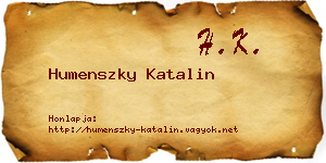 Humenszky Katalin névjegykártya